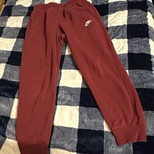 Nike Sportswear Club Fleece 'BURGUNDY' Men's Joggers Sz SMALL *SEE DETAILS
